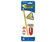 BAZIC 4 2 Triangle Yellow Pencil w Sharpener