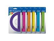 Bazic Products 303 288 BAZIC Assorted Color Semicircular 6 in. Protractor Case of 288