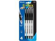 BAZIC G Flex Black Oil Gel Ink Pen w Cushion Grip 4 Pack