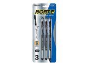 BAZIC Norte Black Needle Tip Rollerball Pen 3 Pack