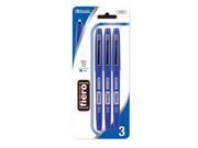 BAZIC Fiero Blue Fiber Tip Fineliner Pen 3 Pack