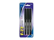 BAZIC F 77 PRO Red Fiber Tip Fineliner Pen 3 Pack