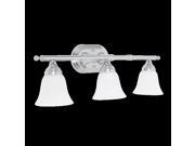Three Light Polished Chrome Bath Sconce with Faux Alabaster Glass