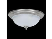 One Light Satin Nickel Flush Mount with Frosted Melon Glass