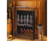 COWBOY ROUND UP FIREPLACE SCREEN