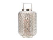 TALL SILVER LACE DESIGN CANDLE LAMP