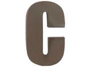Metal Alphabet Wall Decor Letter C Coated Finish Espresso Brown