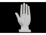 Polyresin Palmistry Hand Sculpture on Base with Engraved Labels Matte FInish White
