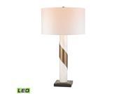 Brass Strapped Marble LED Lamp