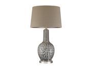 Grey Glazed Floral Ceramic Lamp