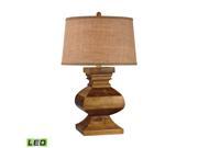 Carved Wood LED Post Lamp
