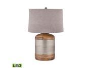 German Silver Drum LED Table Lamp