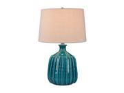 Ribbed Blues Ceramic Lamp