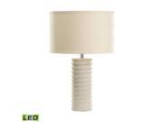 Mint Sand Stone Round Ribed LED Table Lamp