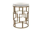 Gold and White Accent Table