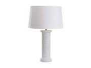 White Marble Rough Round Table Lamp