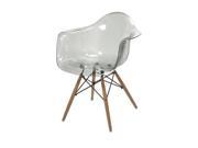 Beckett Grey Transparent Chair w Wood Leg