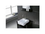 Kingston Brass Fauceture Citadel White China Vessel Bathroom Sink with Overflow Hole Faucet Hole