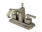 Kingston Brass KS8648QLL Two Handle 4 in. Centerset Lavatory Faucet with Brass Pop up