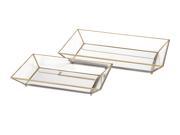 Maison Decorative Glass Trays Set of 2