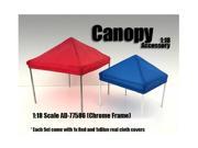 Canopy Accessory Blue and Red with 1 Chrome Frame 1 18 Scale by American Diorama