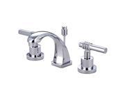 Kingston Brass KS4941ML Two Handle 4 in. to 8 in. Mini Widespread Lavatory Faucet with Brass Pop up