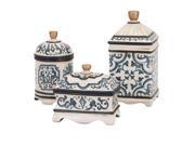 Beth Kushnick Hand painted Ceramic Boxes Set of 3