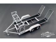 Tandem Car Trailer with Tire Rack Grey 1 18 Diecast Model by GMP