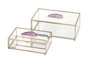 Maison Glass and Agate Boxes Set of 2