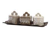 Zeller Lidded Boxes With Tray Set of 4