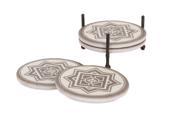 Beth Kushnick Crest Coasters with Caddy