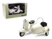 1955 Vespa Piaggio with Sidecar Beige Motorcycle Scooter 1 6 Diecast Model by New Ray