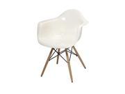 Arturo White Acrylic Chair w Wood Leg