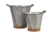 Vintage Pierced Bucket Set of 2