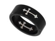 Black Satin Patonce Cross Ring Black Satin Patonce Cross Ring