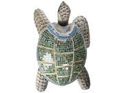 Talulah Carved Wood Mosaic Turtle