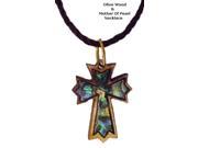 Olivewood Mother of Pearl Necklaces Ornate Latin Cross