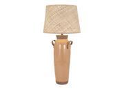 Toleda Terracotta Table Lamp with Woven Shade
