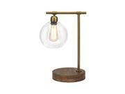 Amplitude Glass and Wood Table Lamp