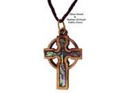 Olivewood Mother of Pearl Celtic Cross Necklaces