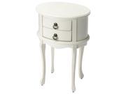 BUTLER WHITLEY COTTAGE WHITE OVAL SIDE TABLE