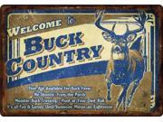 Buck Country Tin Sign 12 x17
