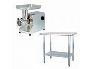 Stainless Steel Meat Grinder and Work Table Set
