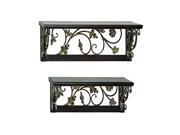 Mtl Wd Wall Shelf Set Of 2 29 Inches 24 Inches Width