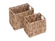 Mtl Wicker Basket Set Of 2 16 Inches 13 Inches W