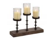 Wd Mtl Gls Candelabra 16 Inches Width 12 Inches Height