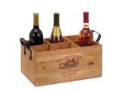 Wood Mtl Wine Holder 17 Inches Width 6 Inches Height