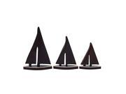 Wd Brs Sail Boat Set Of 3 15 Inches 19 Inches 24 Inches Height