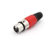 3 PIN XLR JACK NICKEL PLATED RED Pack of 5