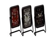 Mtl Sq Tbl Clock 3 Asst 7 Inches Width 7 Inches Height